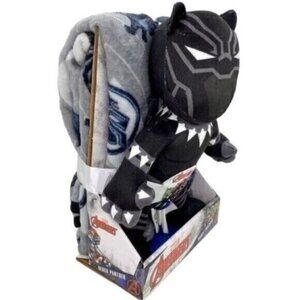 Marvel Avengers Black Panther Character Pillow and Throw Blanket Set New